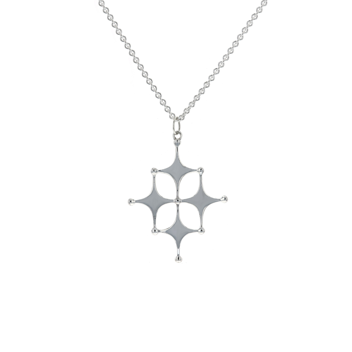 Sterling Silver Small Satellite Pendant with Chain