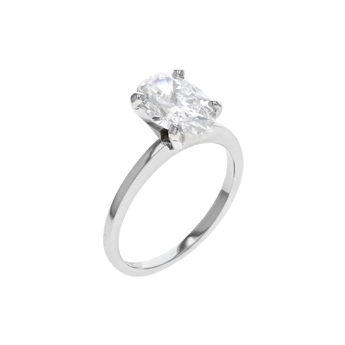 14K White Gold Oval Lab Diamond Engagement Ring