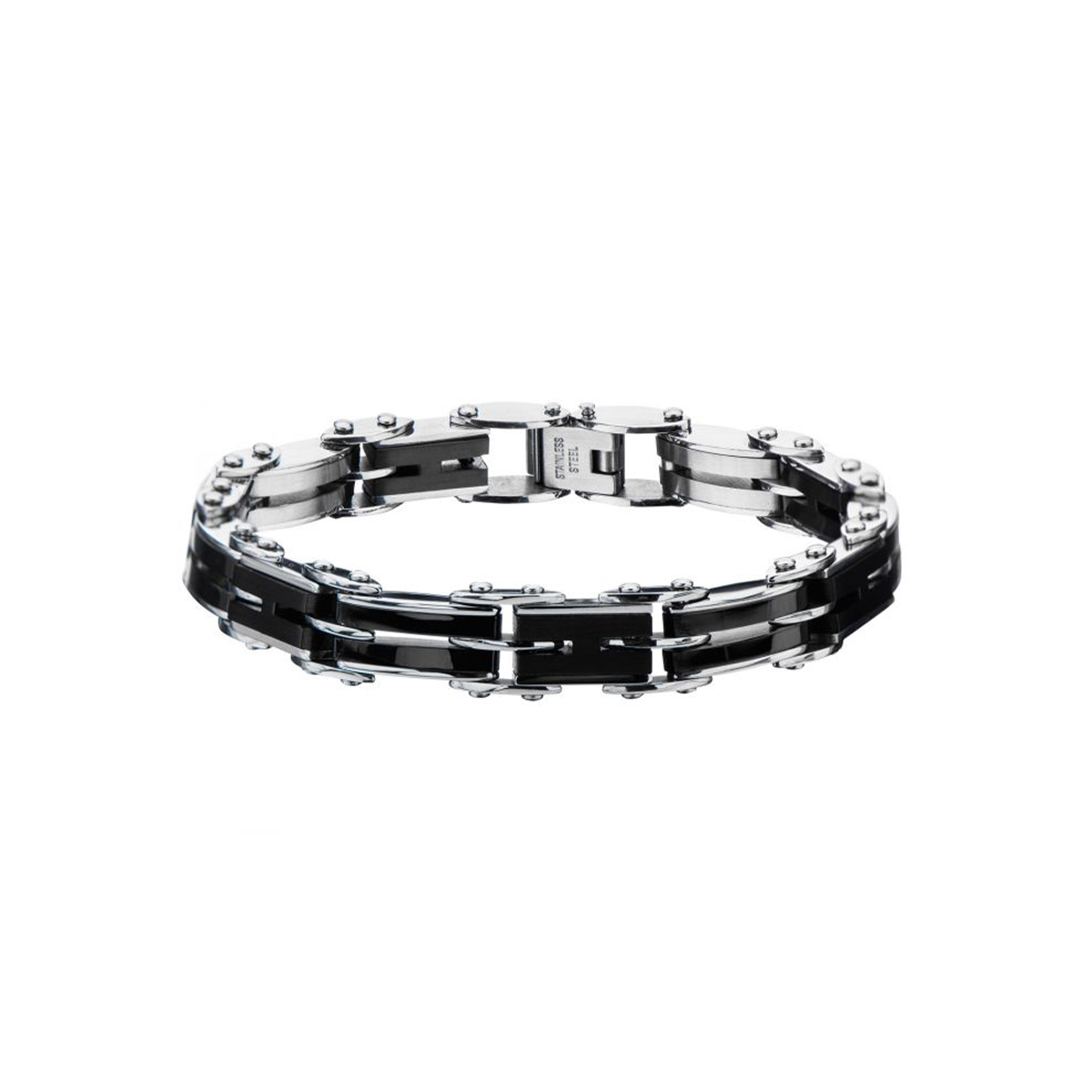 Black Stainless Steel Reversible Link Bracelet