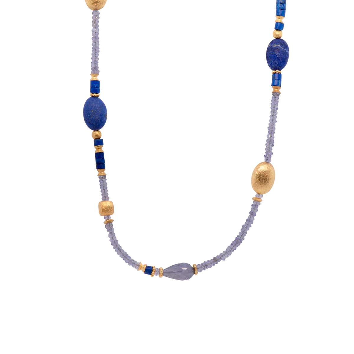 24K Gold Plated Sterling Silver Multistone Necklace - Josephs Jewelers