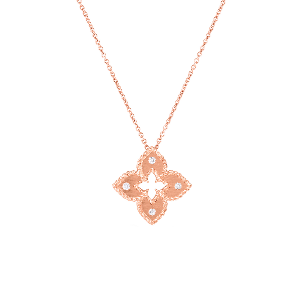 18K Rose Gold Diamond Petite Venetian Necklace