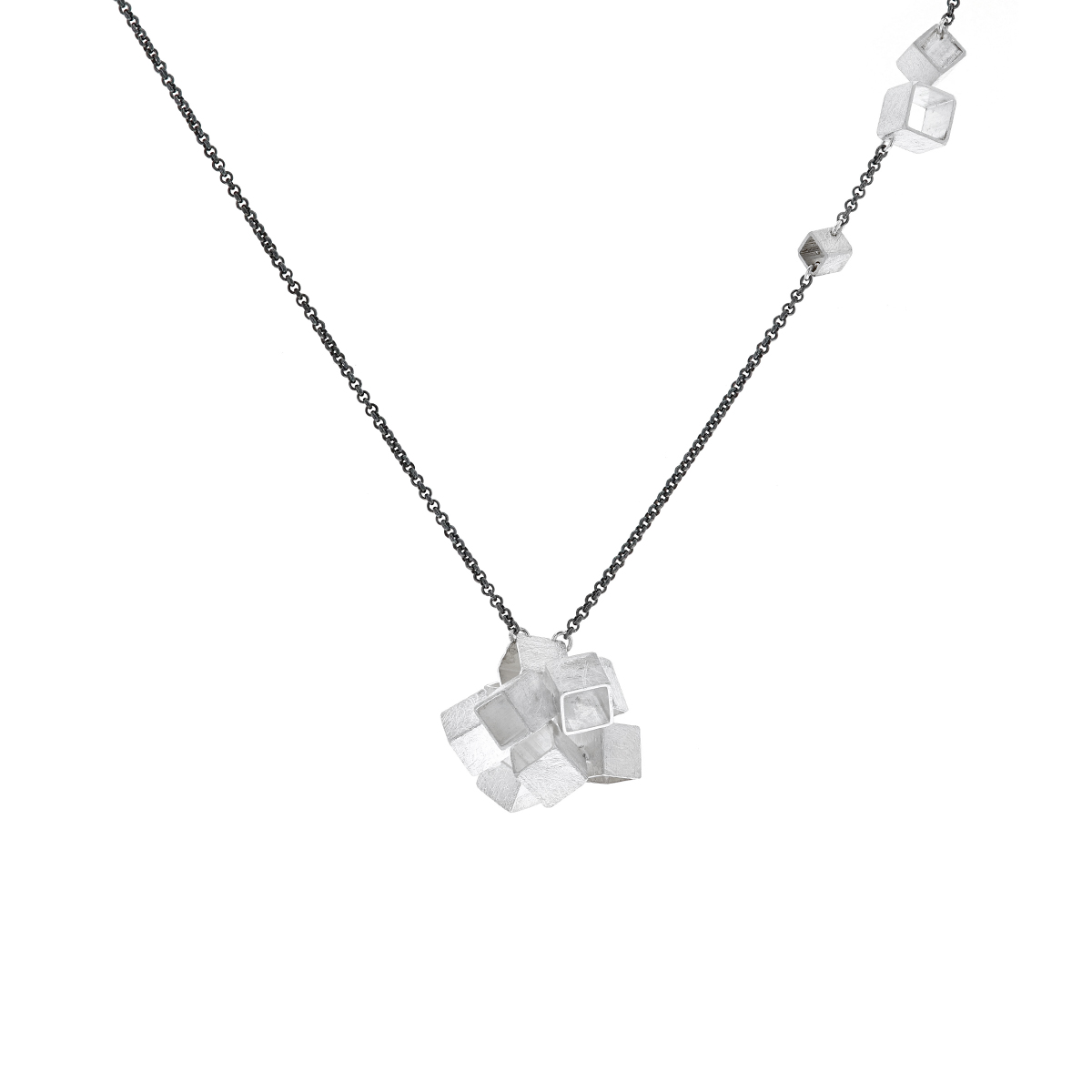 Two-Tone Cube Cluster Necklace