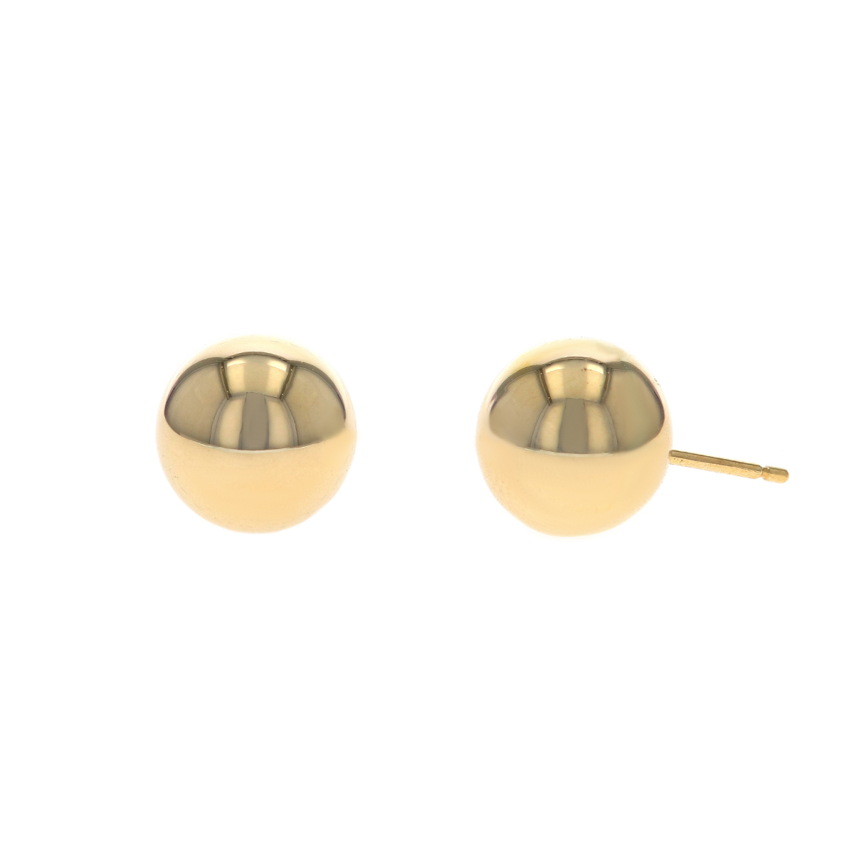 14K Yellow Gold Bead Stud Earrings