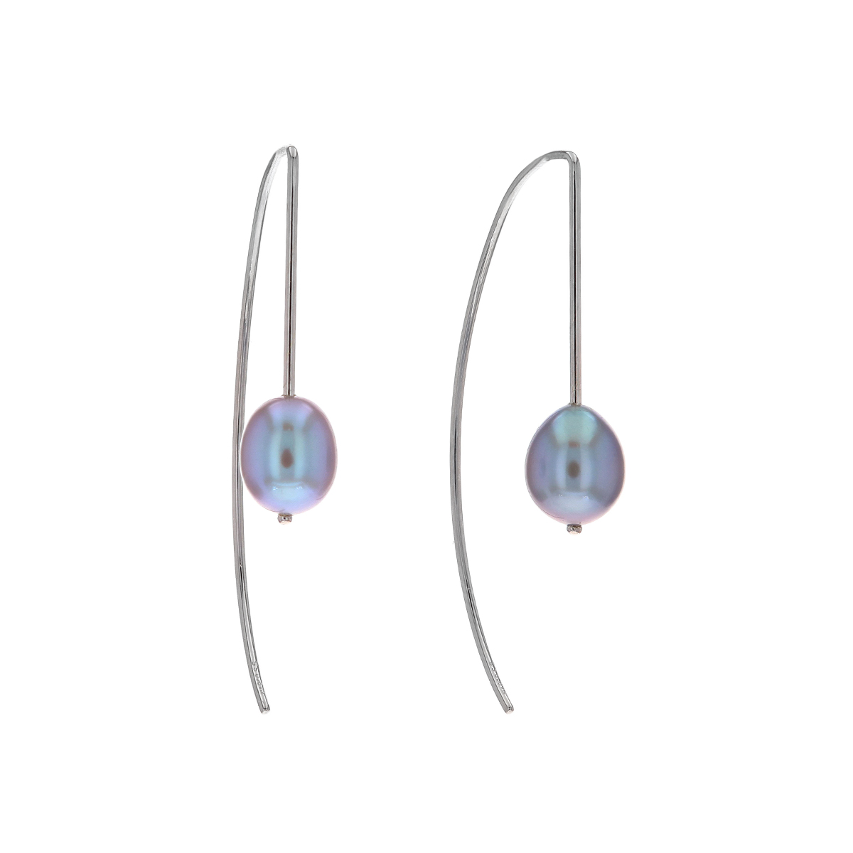 Sterling Silver Gray Freshwater Pearl Earrings