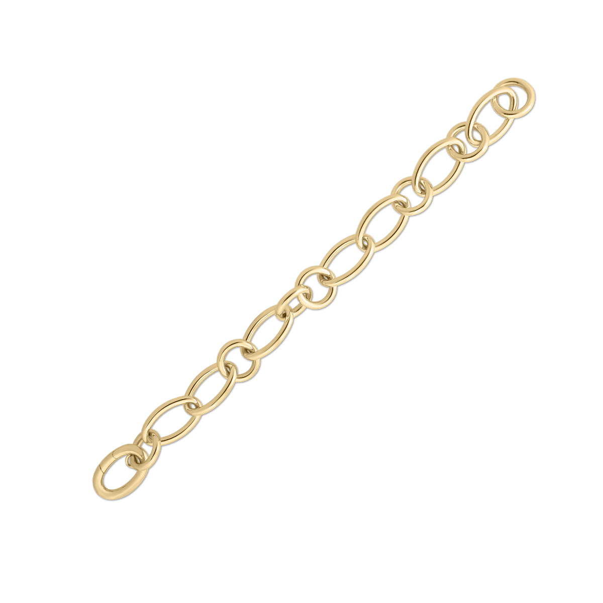 18K Yellow Gold Oval and Round Link Bracelet