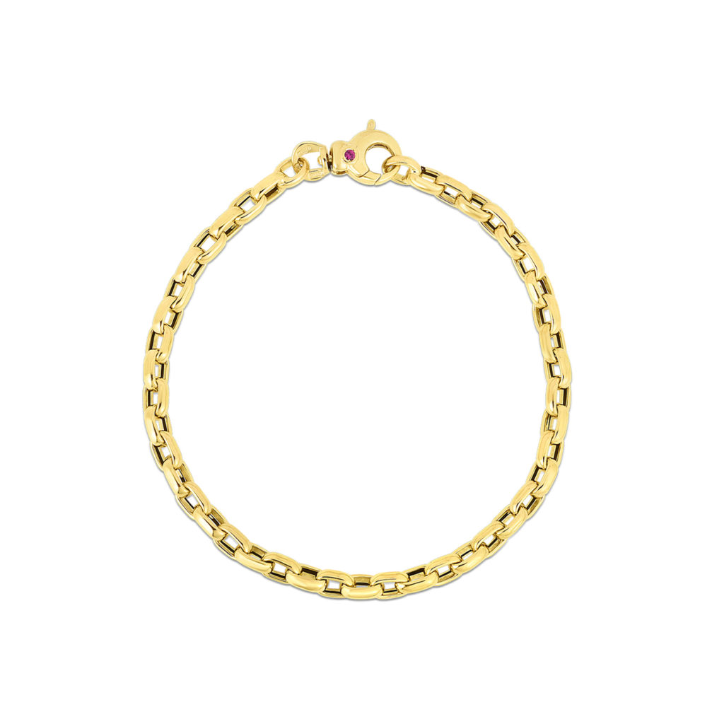 18K Yellow Gold Oval Link Bracelet