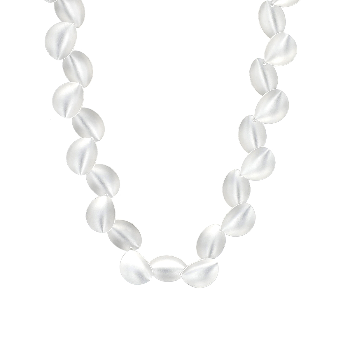 Sterling Silver Rose Petal Link Necklace