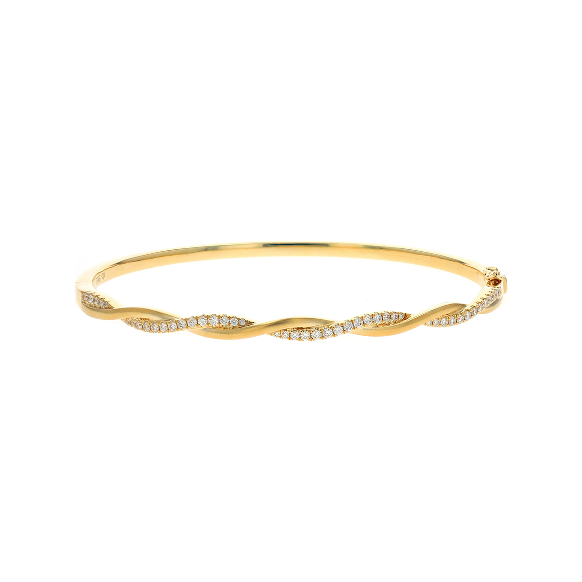 14K Yellow Gold Diamond Twist Bracelet