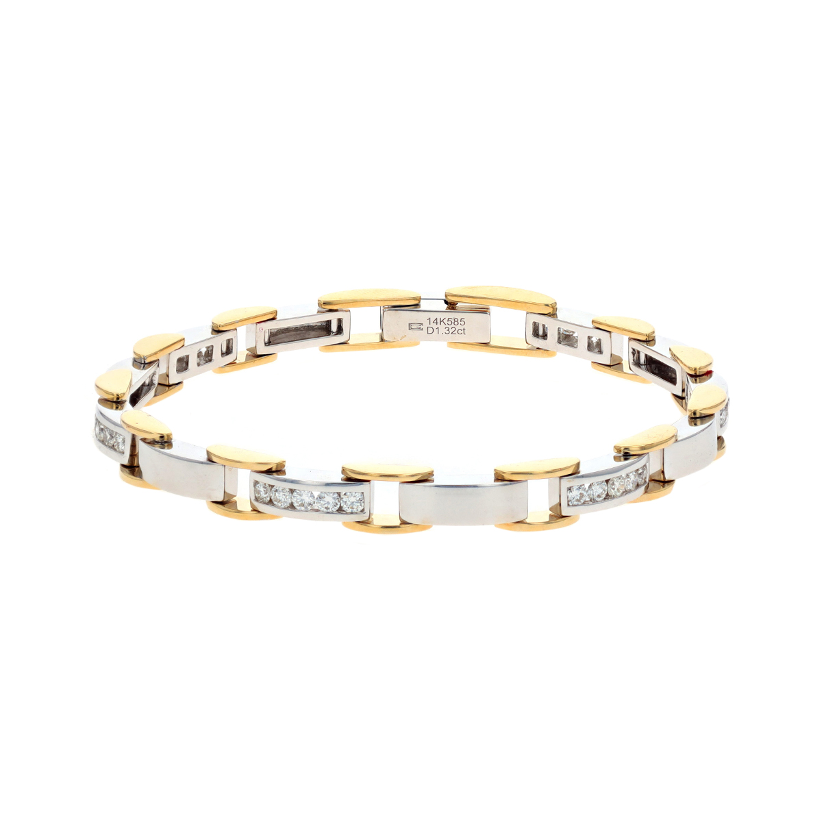 14K Two-Tone Diamond Link Bracelet