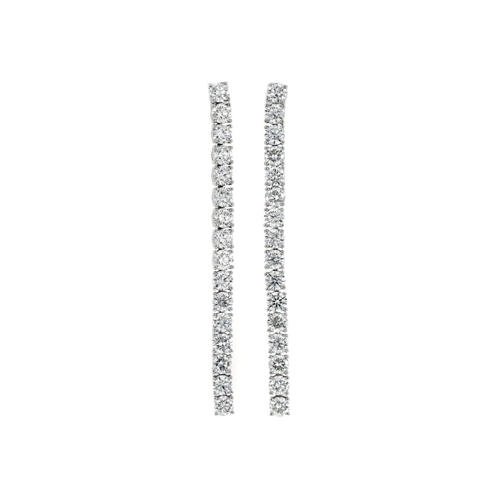 Platinum Diamond Waterfall Earrings