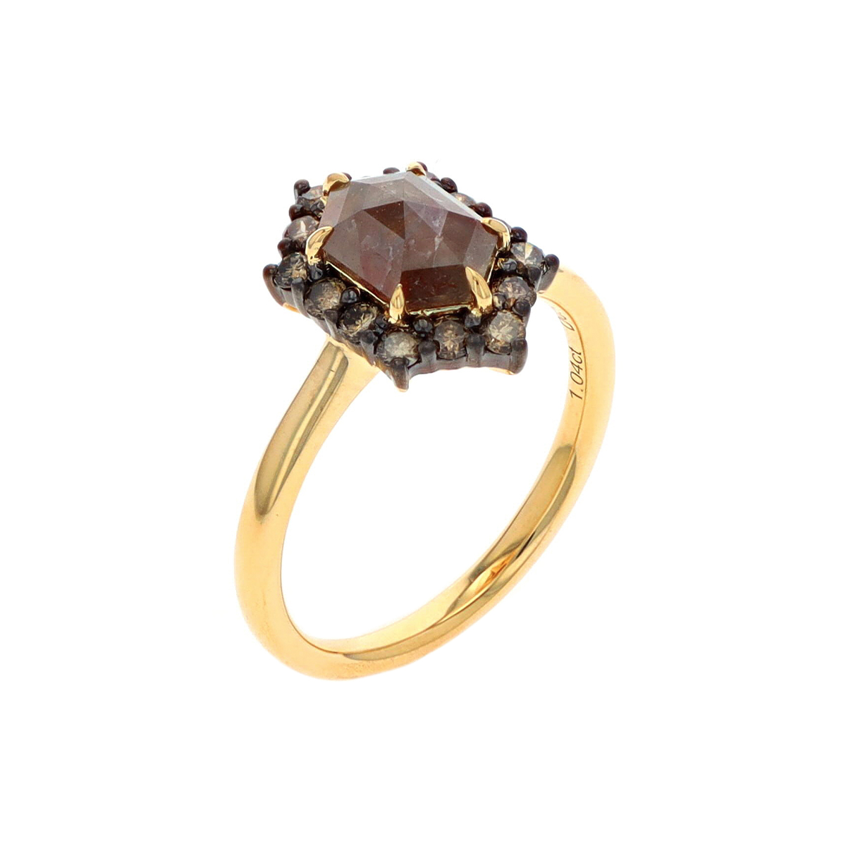 14K Yellow Gold Brown Diamond Ring