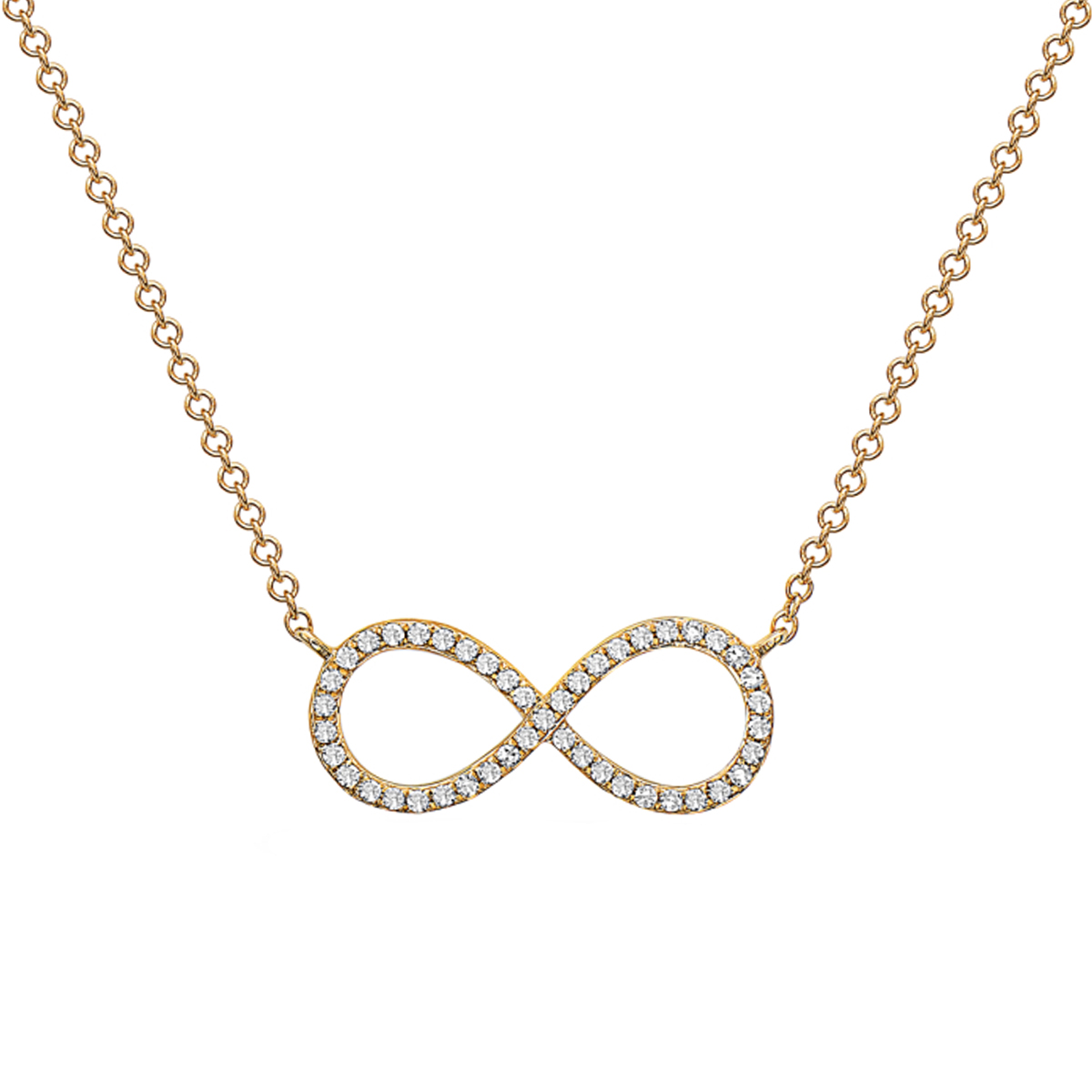 14K Yellow Gold Diamond Infinity Necklace - Josephs Jewelers