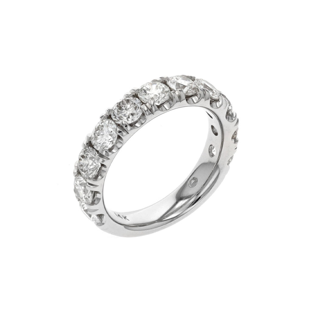 14K White Gold Diamond Band