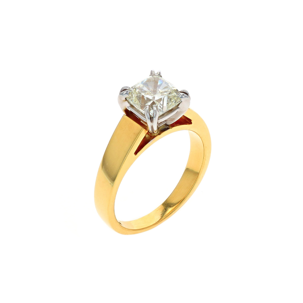 Estate 18K Yellow Gold Diamond Engagement Ring