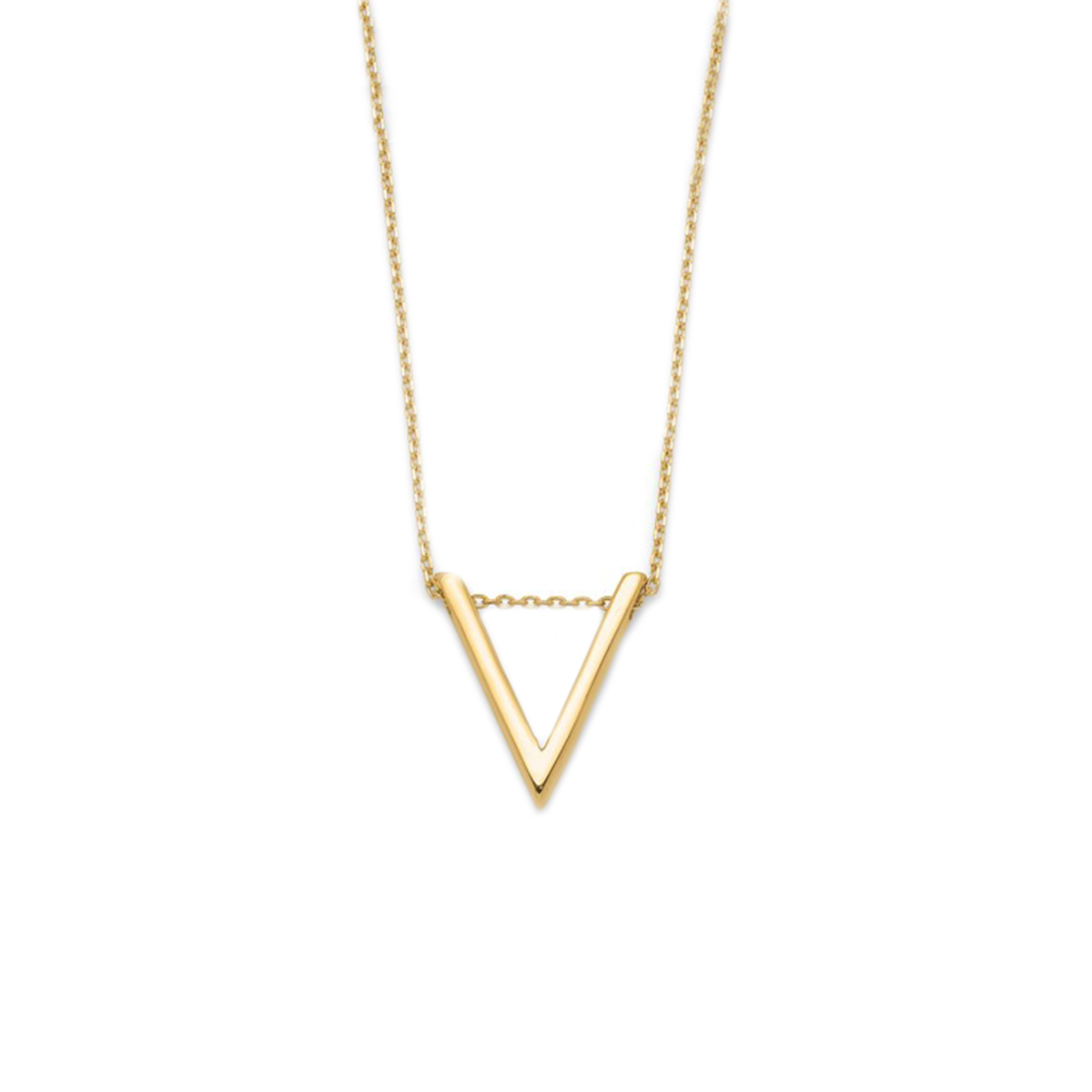 14K Yellow Gold "V" Necklace