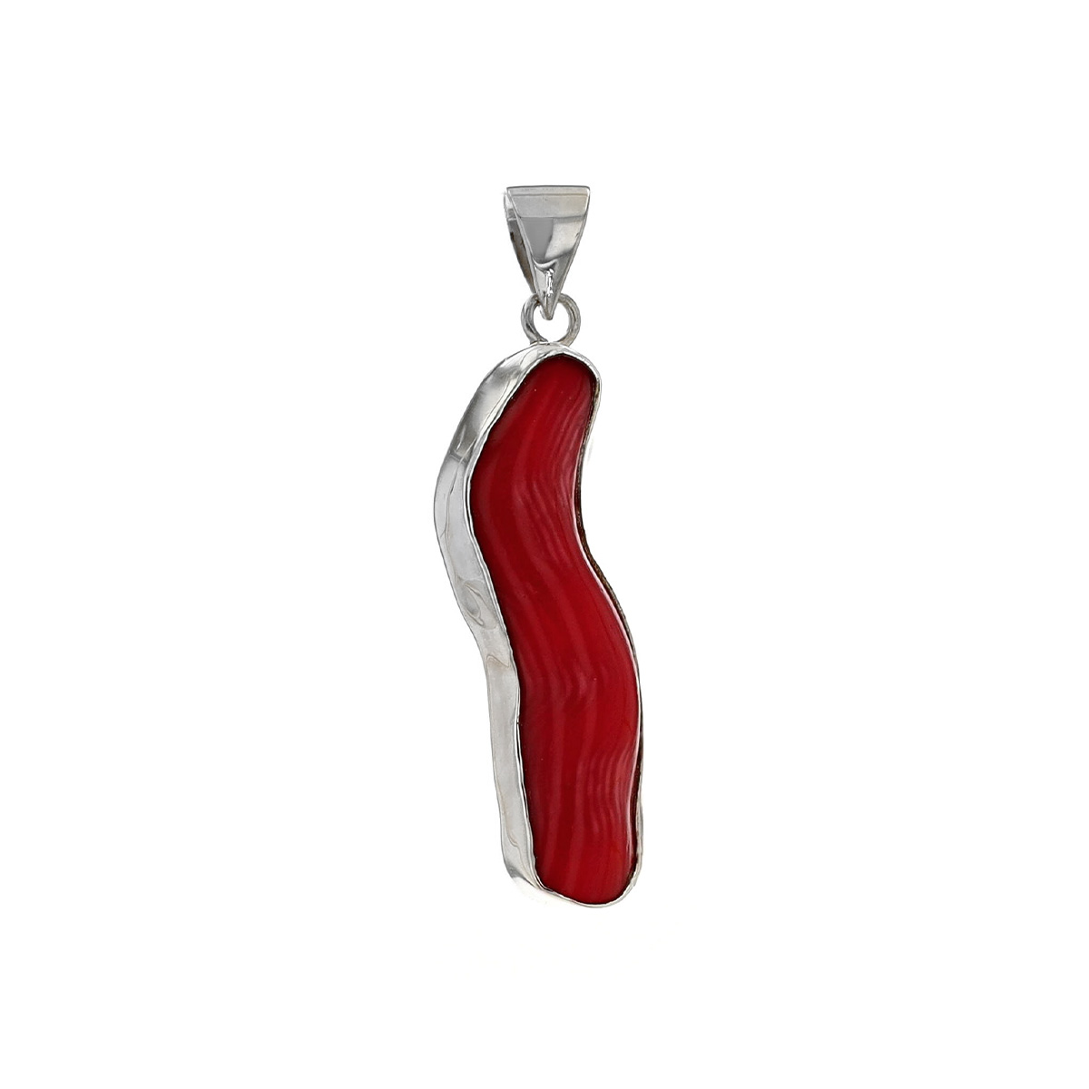 Sterling Silver Freeform Dyed Coral Pendant