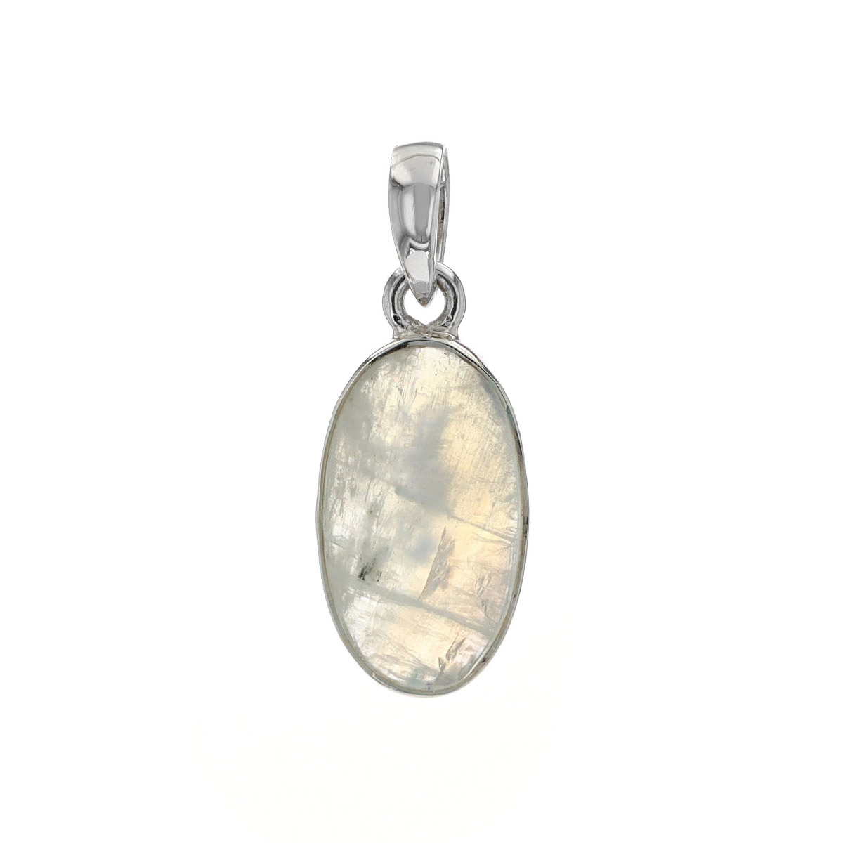 Sterling Silver Oval Moonstone Pendant