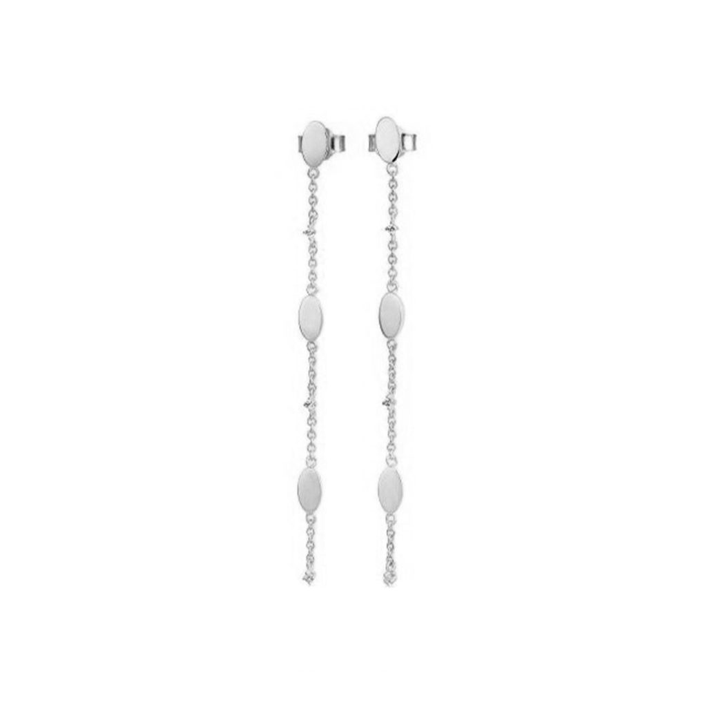 Sterling Silver White Sapphire Dangle Earrings