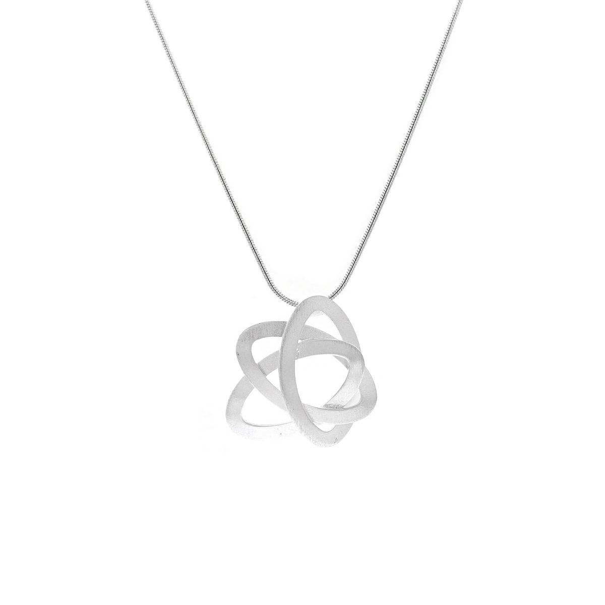 Sterling Silver Triple Oval Link Pendant with Chain