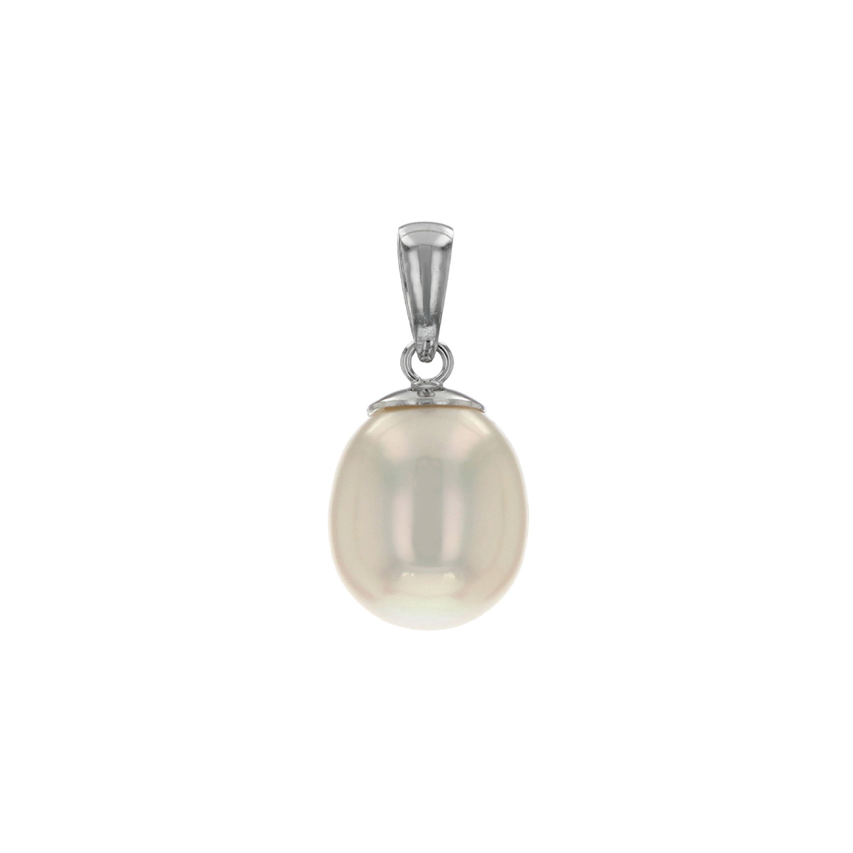 Sterling Silver Oval Pearl Pendant