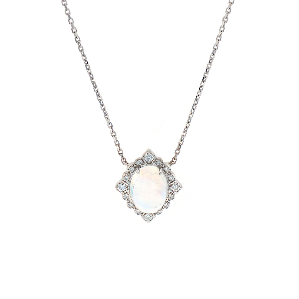 white gold moonstone pendant