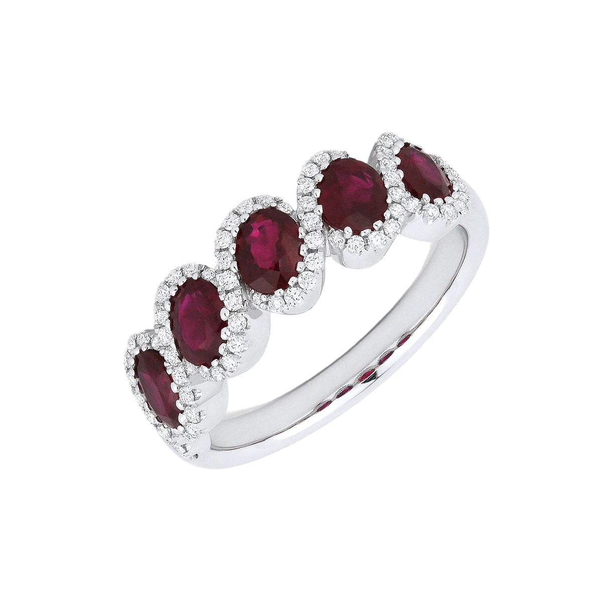 18K White Gold Ruby and Diamond Ring