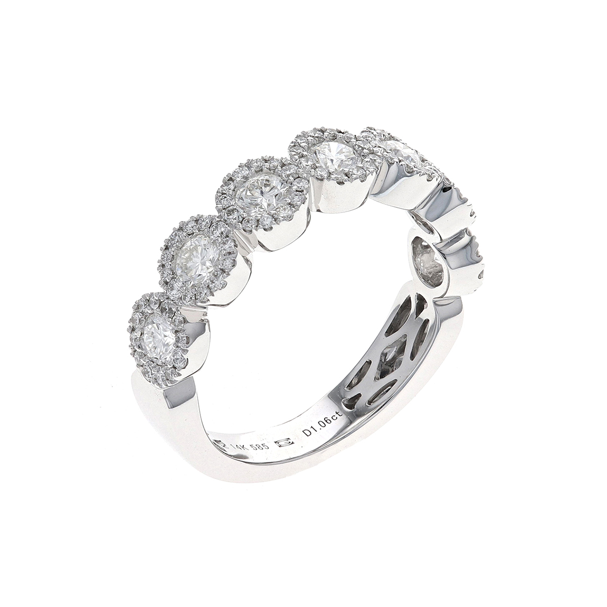 14K White Gold Multi-Halo Diamond Ring
