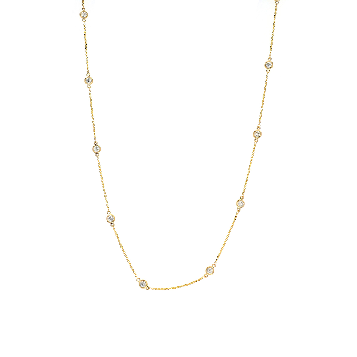 14K Yellow Gold Diamond-By-The-Yard Necklace