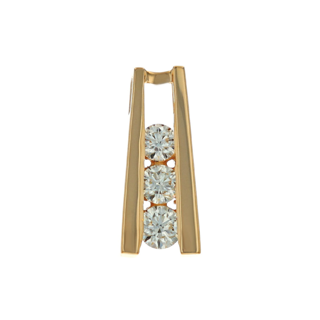 14K Yellow Gold Diamond Ladder Pendant
