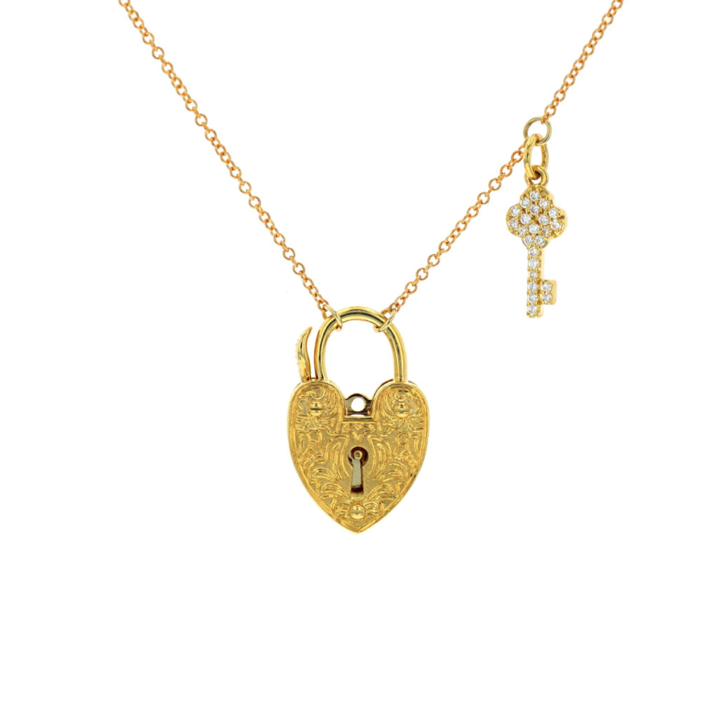 Lockit Key pendant, white gold and diamonds - Categories Q93004
