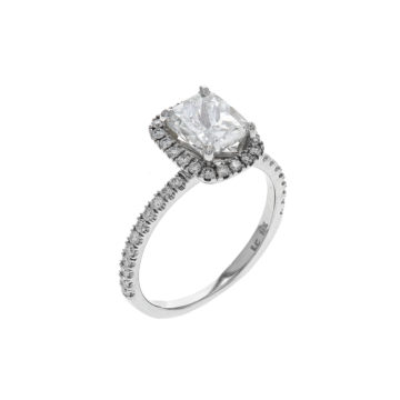 14K White Gold 1.50 Carat Cushion Diamond Engagement Ring