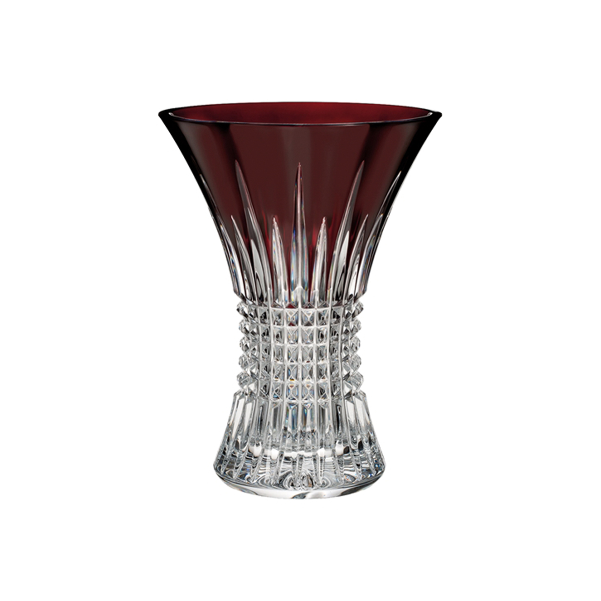 Lismore Crystal Diamond Red Vase