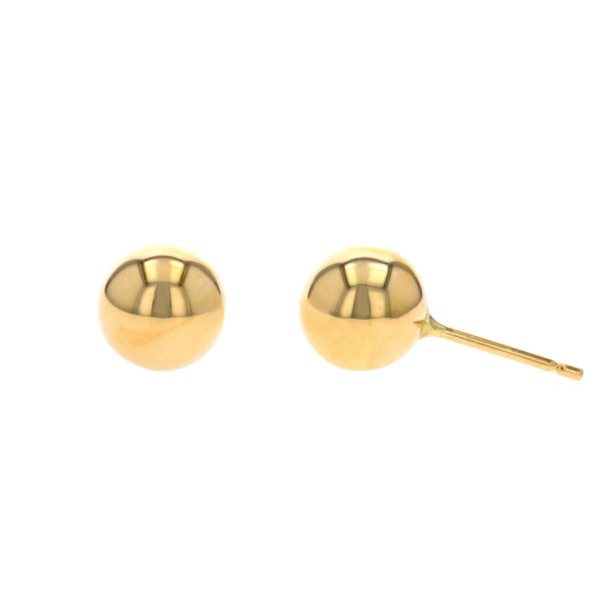 14K Yellow Gold 7 mm Bead Earrings