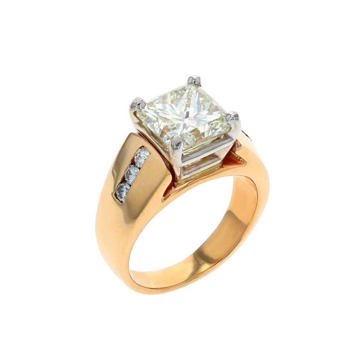 Estate 14K Yellow Gold Radiant Diamond Ring