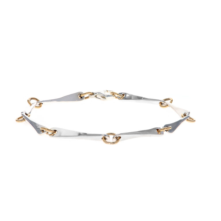 Sterling Silver and Yellow Gold Filled Bar Bracelet
