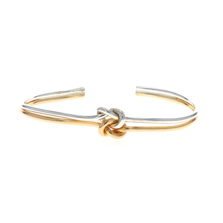 Sterling Silver and Yellow Gold Filled Knot Bracelet