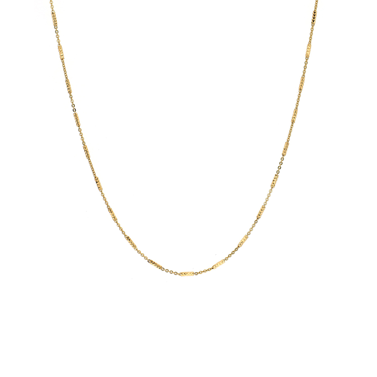 18K Yellow Gold Tube Brite Necklace