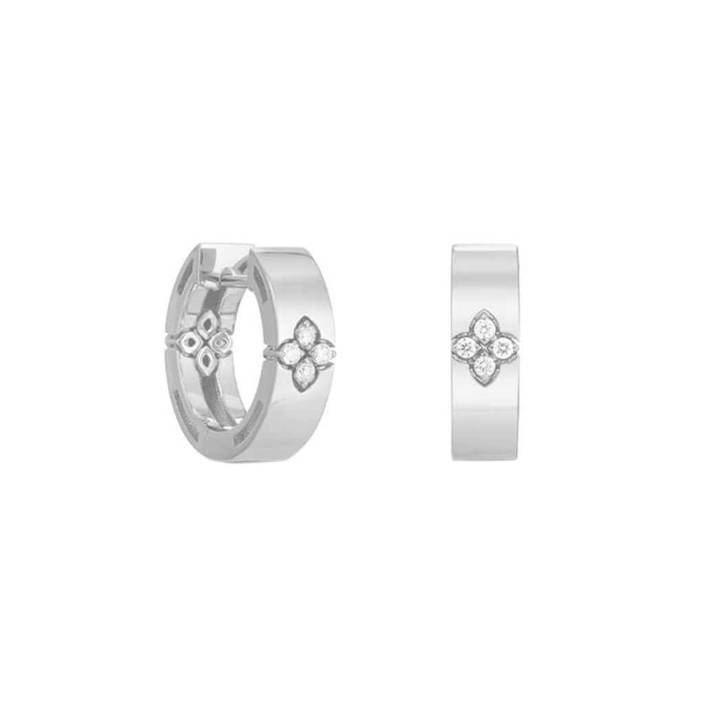 18K White Gold Diamond Verona Hoop Earrings