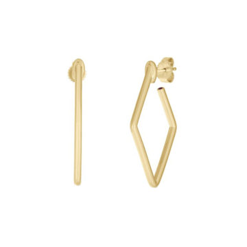 18K Yellow Gold Small Square Hoop Earrings