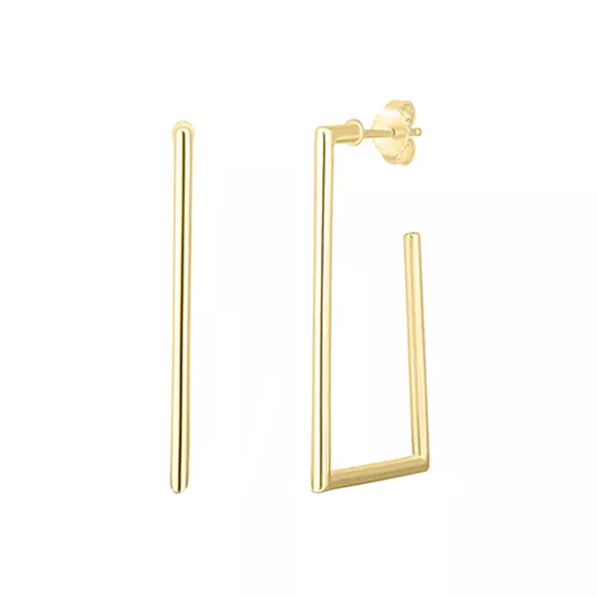 18K Yellow Gold Square Hoop Earrings - Josephs Jewelers