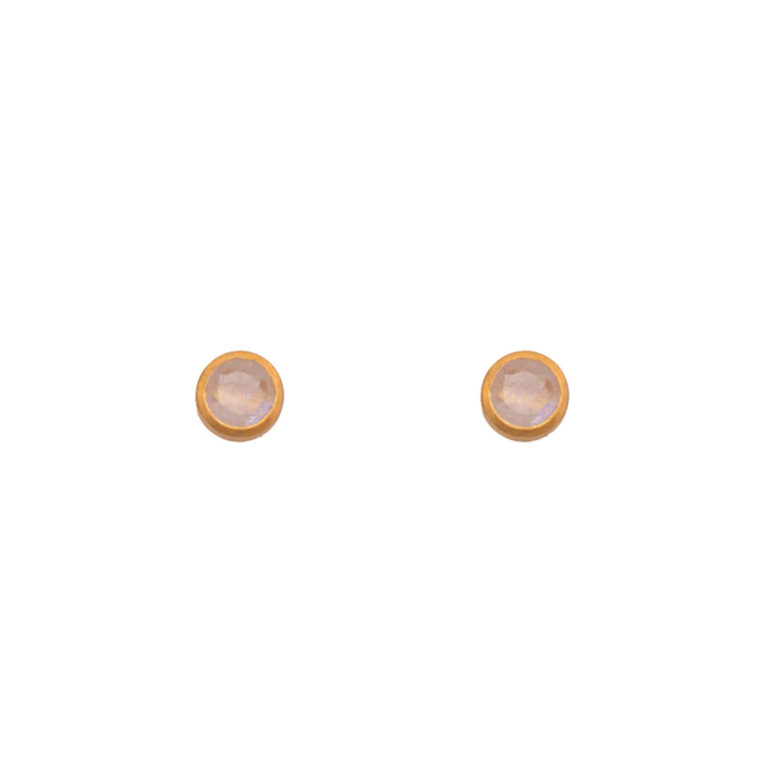 Gold Plated Sterling Silver Moonstone Earrings
