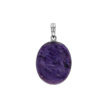 Sterling Silver Oval Charoite Pendant