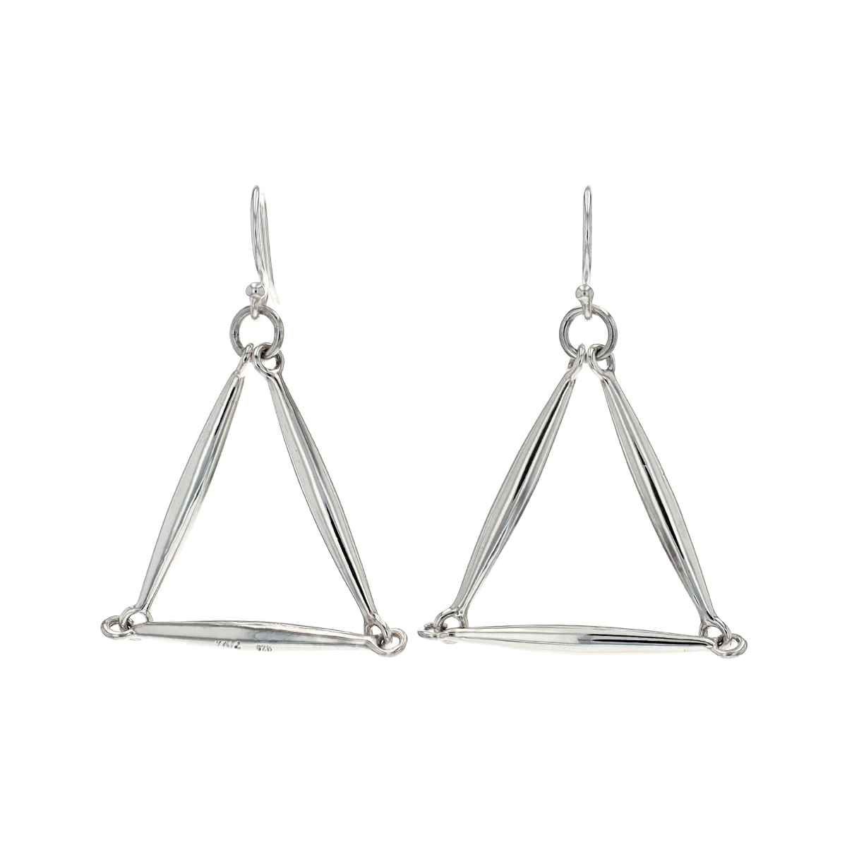 Sterling Silver Open Triangle Drop Earrings