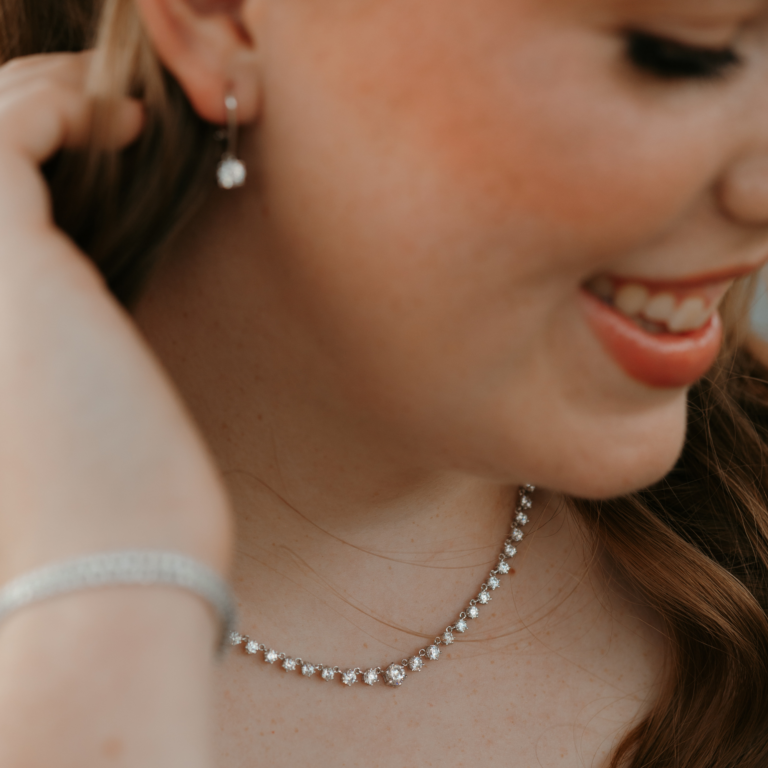 Sterling Silver Cubic Zirconia Tennis Necklace