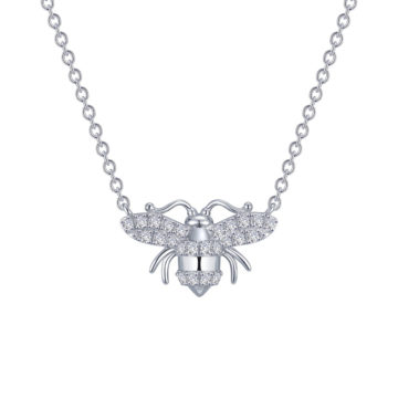Sterling Silver Cubic Zirconia Bee Necklace