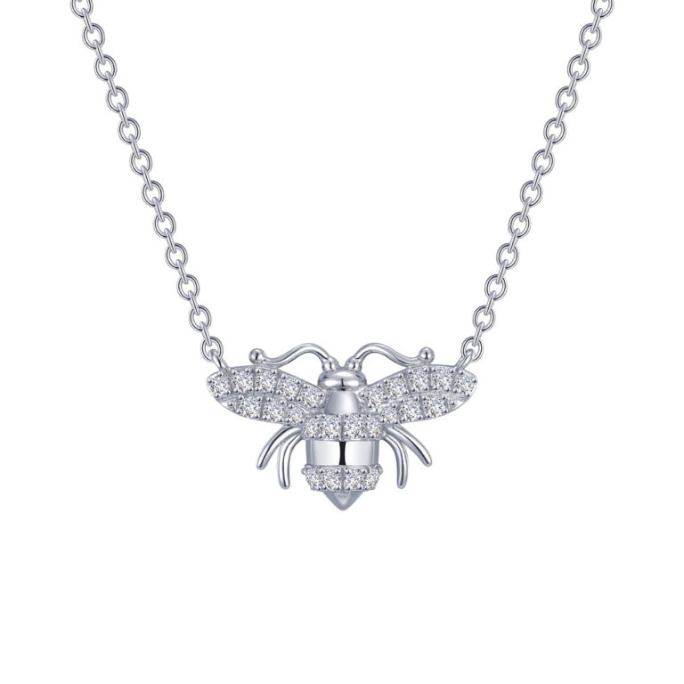 Sterling Silver Cubic Zirconia Bee Necklace