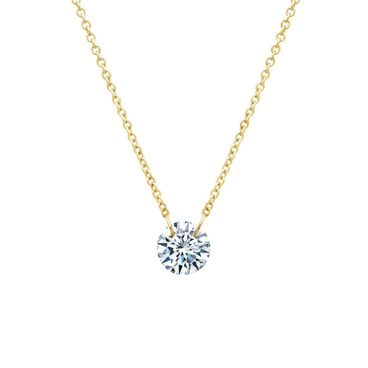 Gold Plated Sterling Silver Cubic Zirconia Necklace