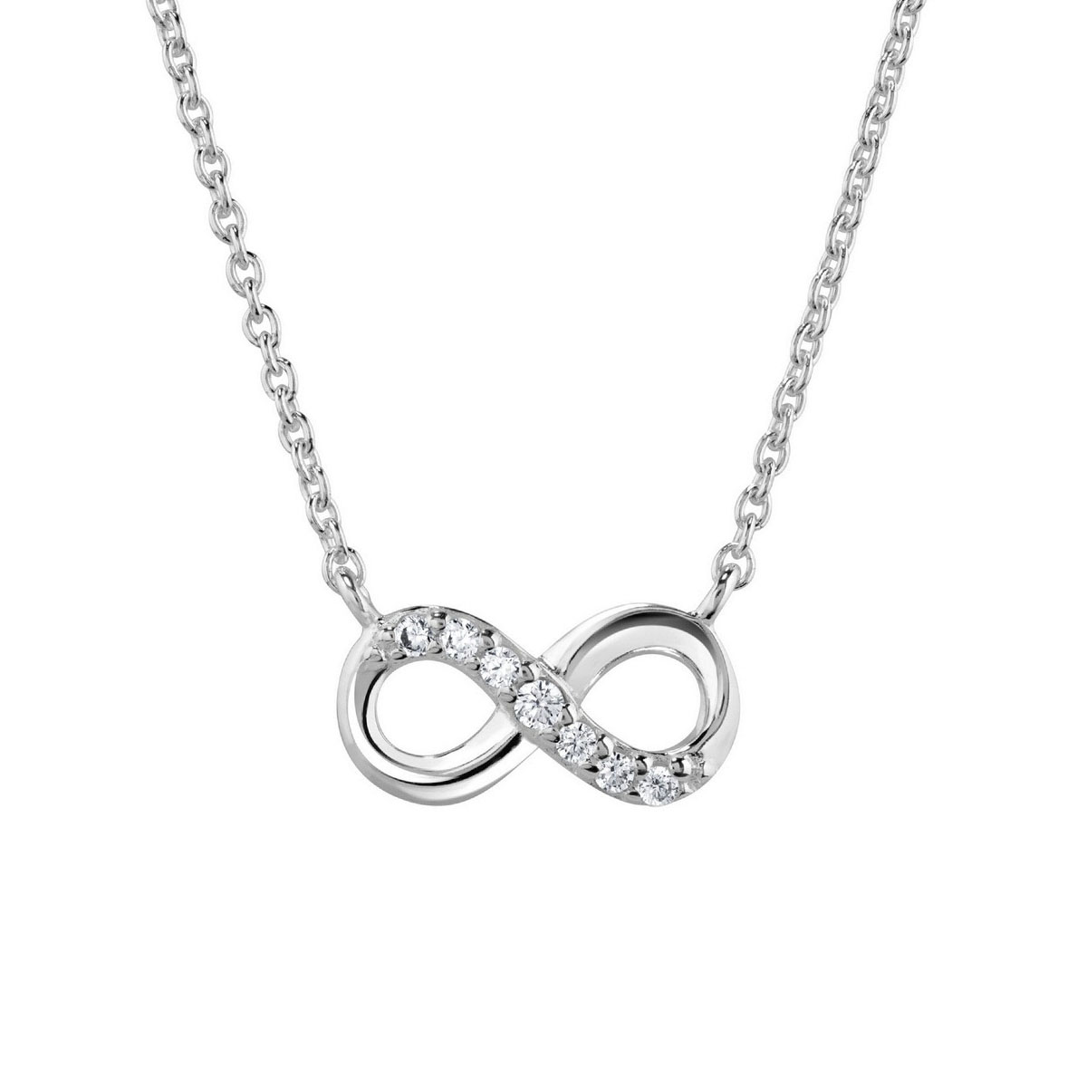 Sterling Silver Dew Infinity Cubic Zirconia Necklace