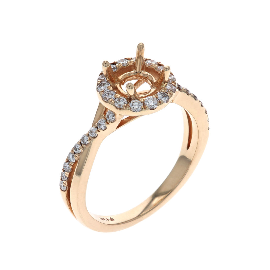 Contemporary Halo Engagement Ring