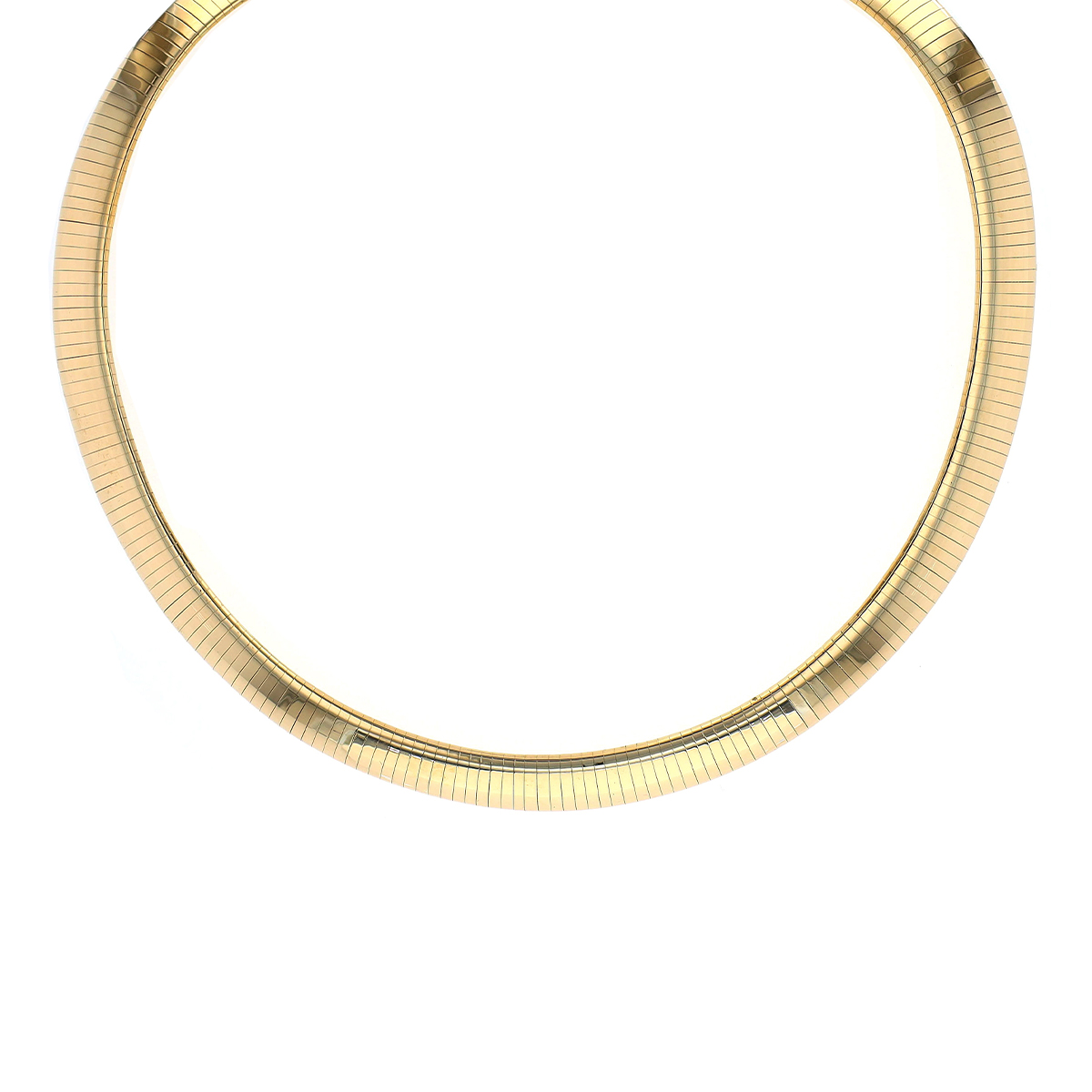 Estate 14K Yellow Gold Domed Omega Necklace